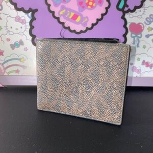Michael Kors Brown Logo-Print Card Holder